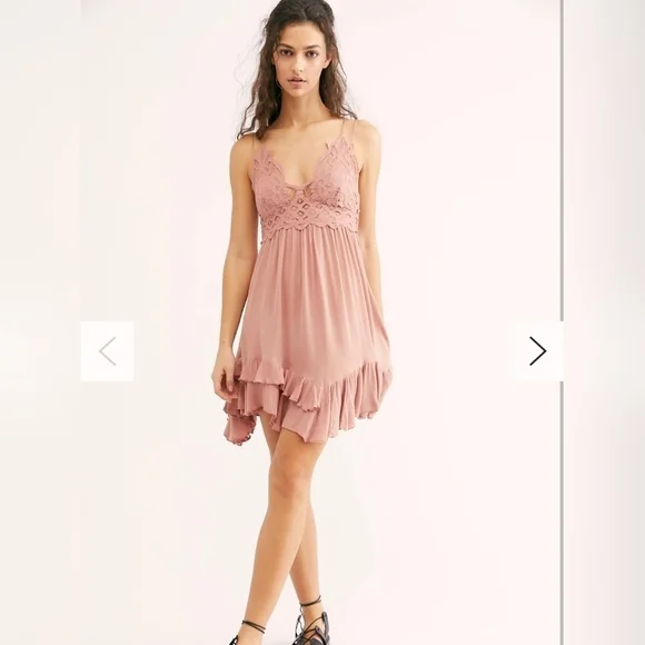 FREE People Pink FP One Adella Slip Lace Dress XS - Picture 7 of 7